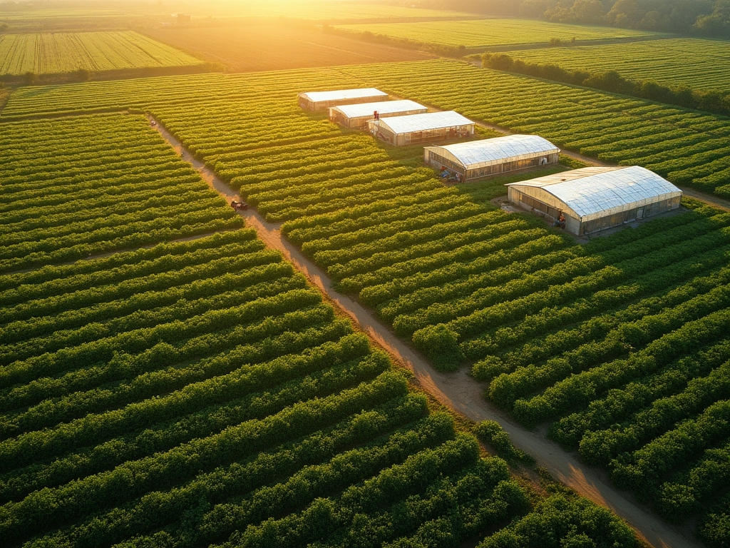 Vue aérienne de la ferme