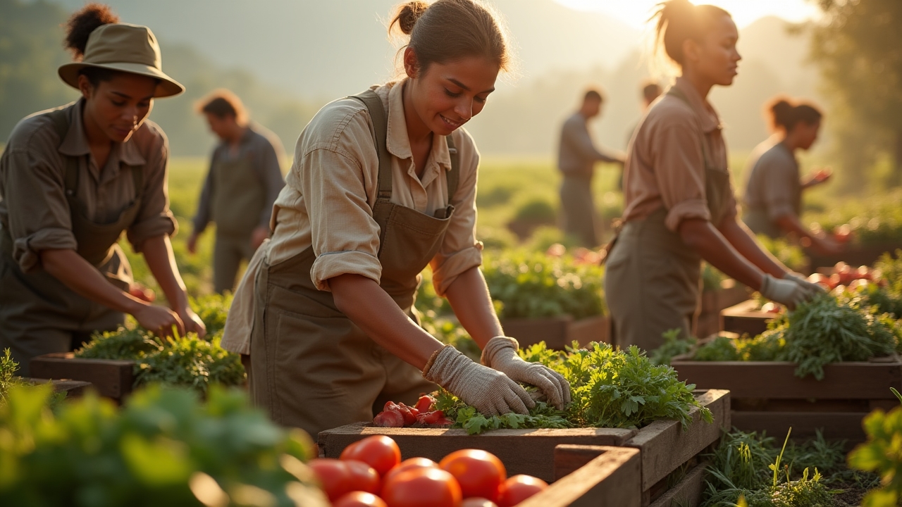Récolte de légumes biologiques
